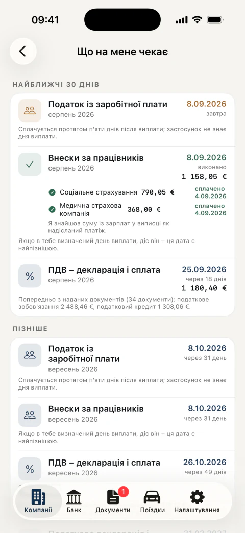 Календар термінів: ПДВ, внески і податок із зарплати разом із сумами і з тим, що вже сплачено