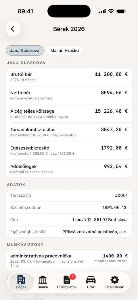 A munkavállalók bérei: bruttó és nettó bér, járulékok, a cég költsége és a szabadság